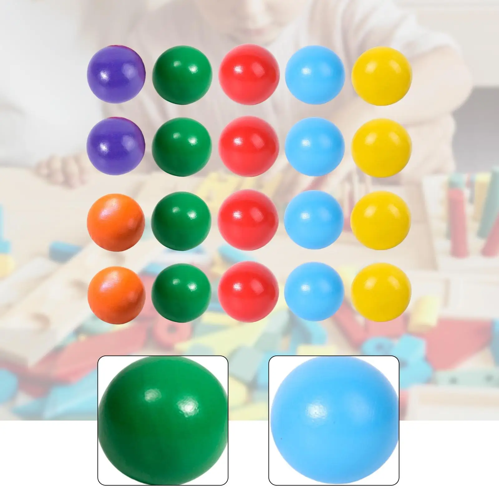 Boules en bois arc-en-ciel, jouets de comptage, matériaux d'apprentissage préscolaire, 10 pièces