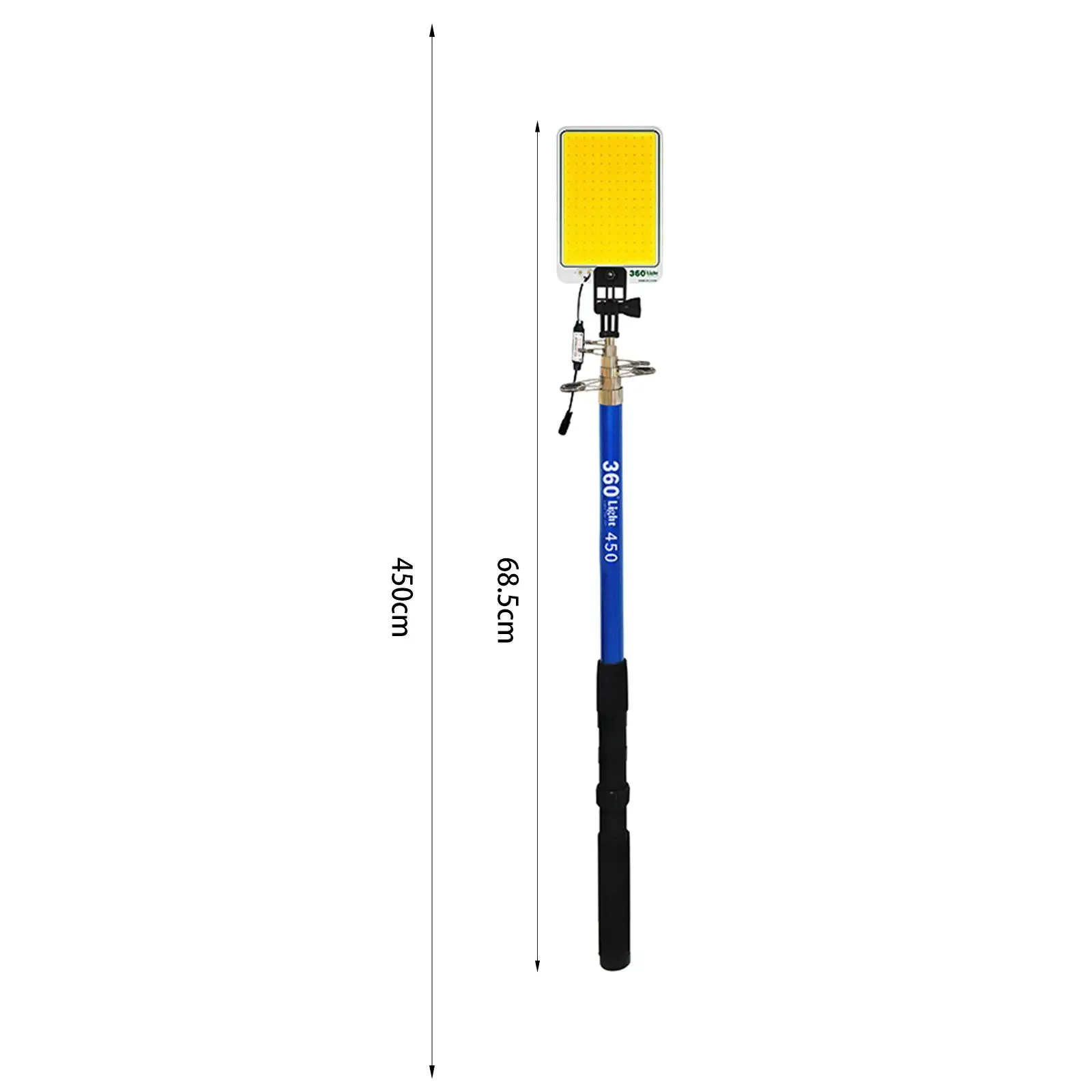 Telescopic Fishing Rod Lamp Alloy LED Camping Lantern Foldable Emergency Work Light for Travelling and Outdoor