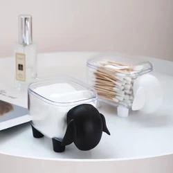 Sheep Storage Box Creative Mini Plastic Container Cotton Swab Storage Jewelry Box Household Dust-proof Desktop Makeup Organizer