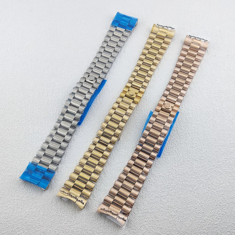 watch band 20mm  gold rose gold  bracelet  stainless steel watch strap folding buckle suitable for  39mm watch case 8285 case