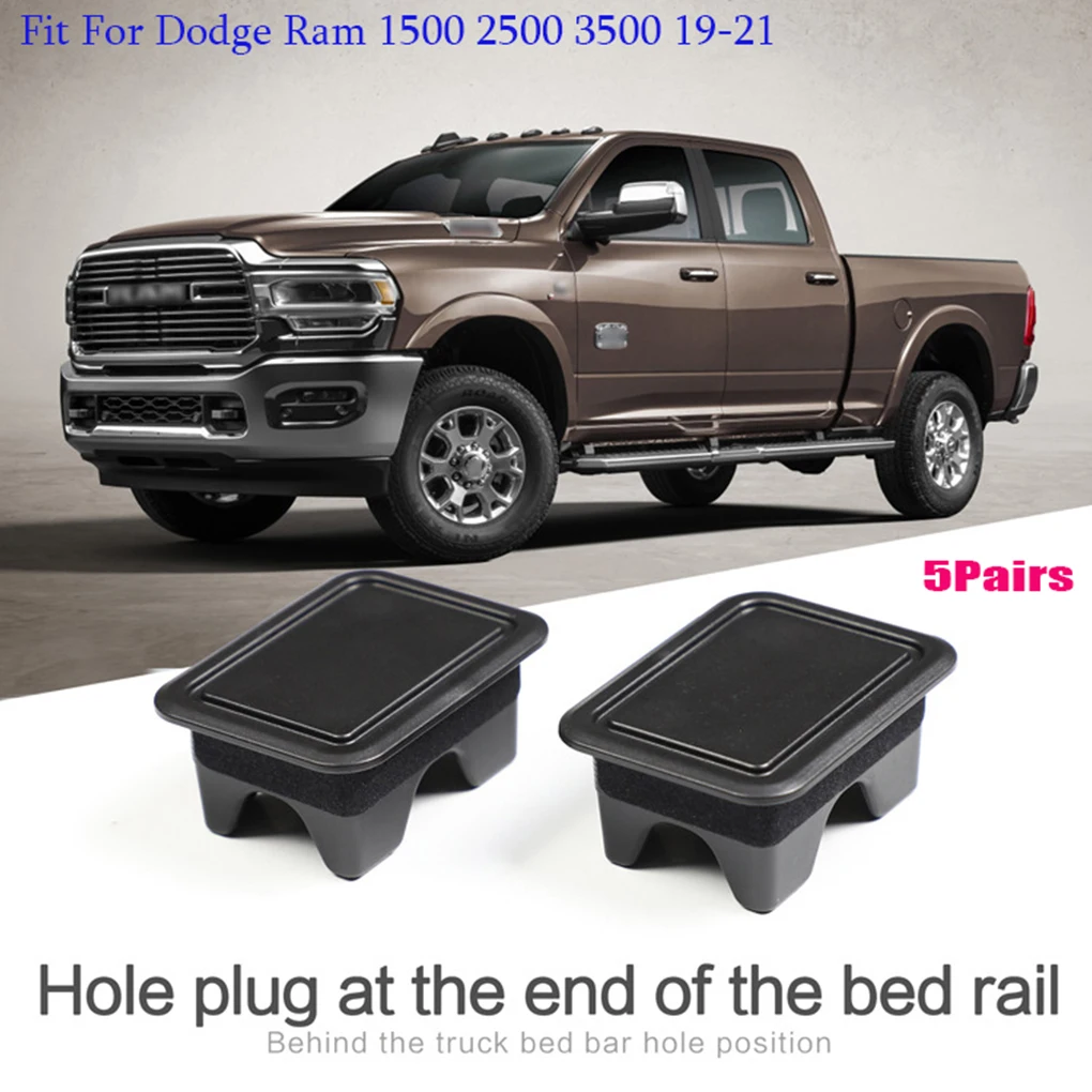 

10 Pieces/Kit Truck Bed Rail Stake Cap Detachable Removable Rainproof Replaceable Cover Replacement for Ram 1500 2500 3500 19-21