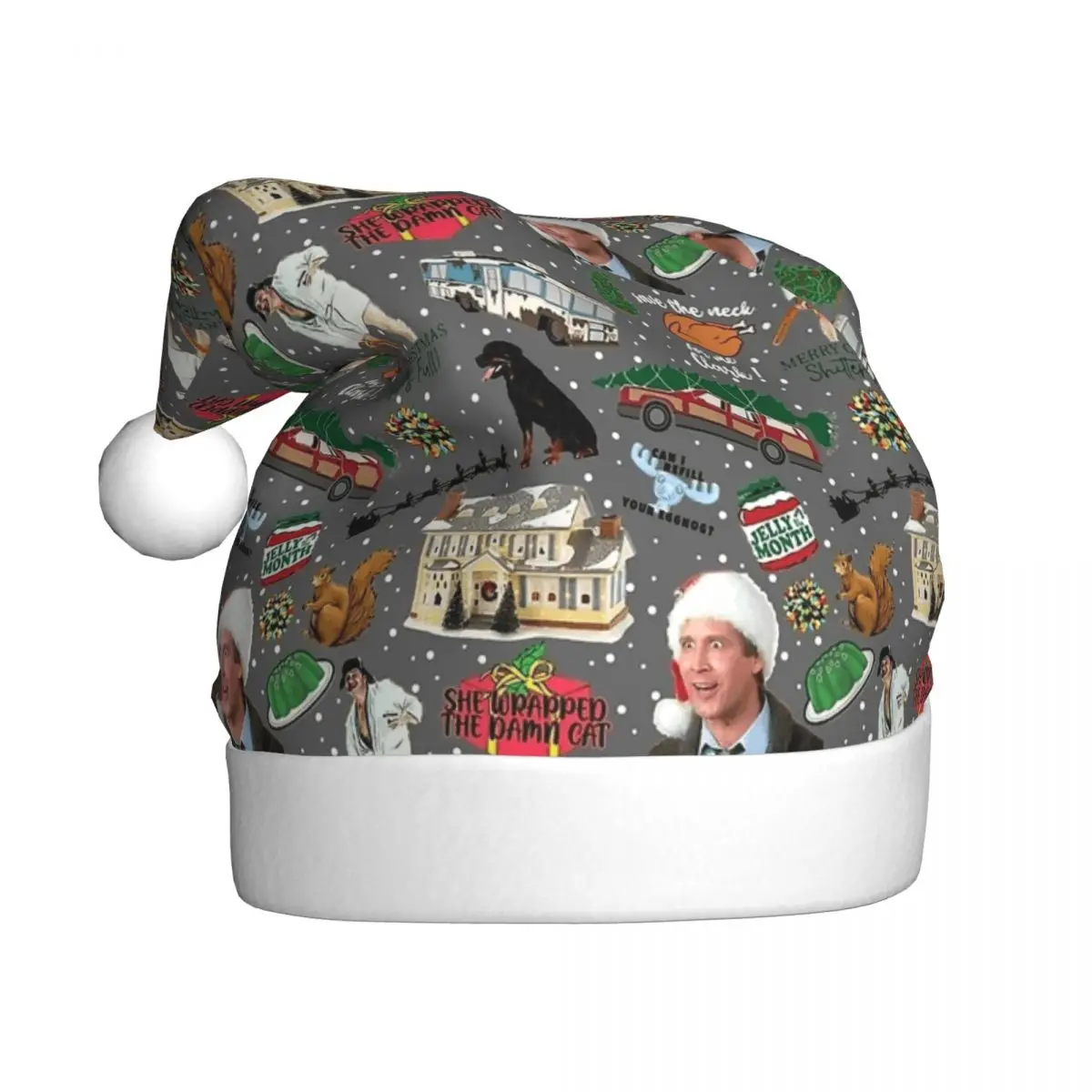 Kawaii Christmas Hat for Adult Men Women Chevy Chase Vacations National Lampoon's Santa Hat Cap Festive Supplies Gift
