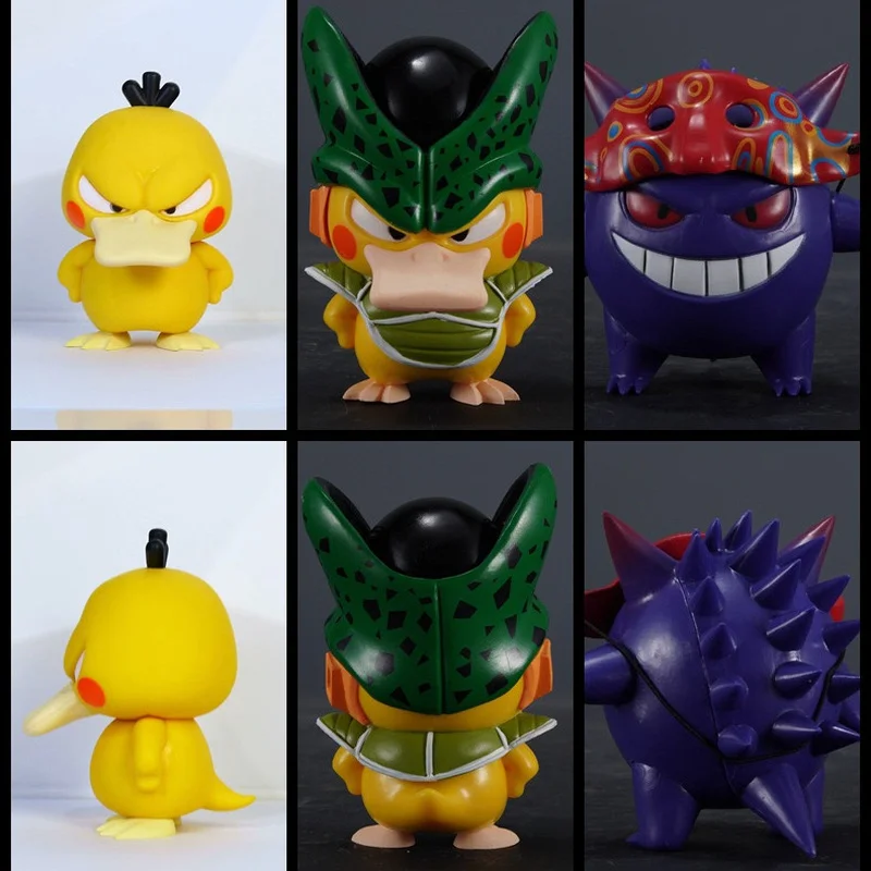 

В наличии маски покемонов Gengon Saiyan Sarureach Duck Series, модные фигурки Q-версии, креативная модель автомобиля, декоративные украшения