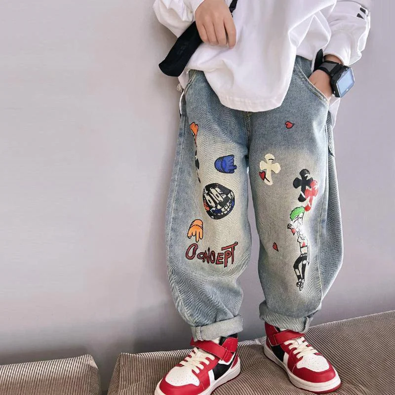 Boys Casual Pants Long Trousers Cotton 2024 Cute Spring Autumn Baby\'s Kids Pants High Quality Children\'s Clothing