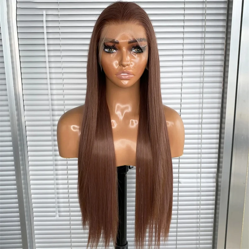 Natural Brown 22inch Silk Top Body Wave 5x5 Silk Base Jewish Human Hair Wig With Baby Hair HD Lace European Hair Preplucked