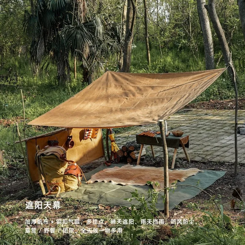 Savage oil wax canvas tent, floor mat outdoor camping equipment camping picnic 12A moisture-proof thickened