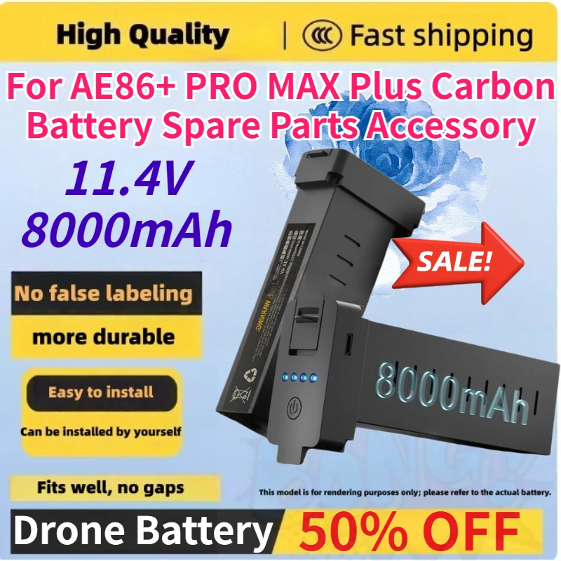 

11.4V 8000mAh Drone Battery for AE86 PROMAX 8K Professional Drone for AE86+ PRO MAX Plus Carbon Battery Spare Parts Accessory