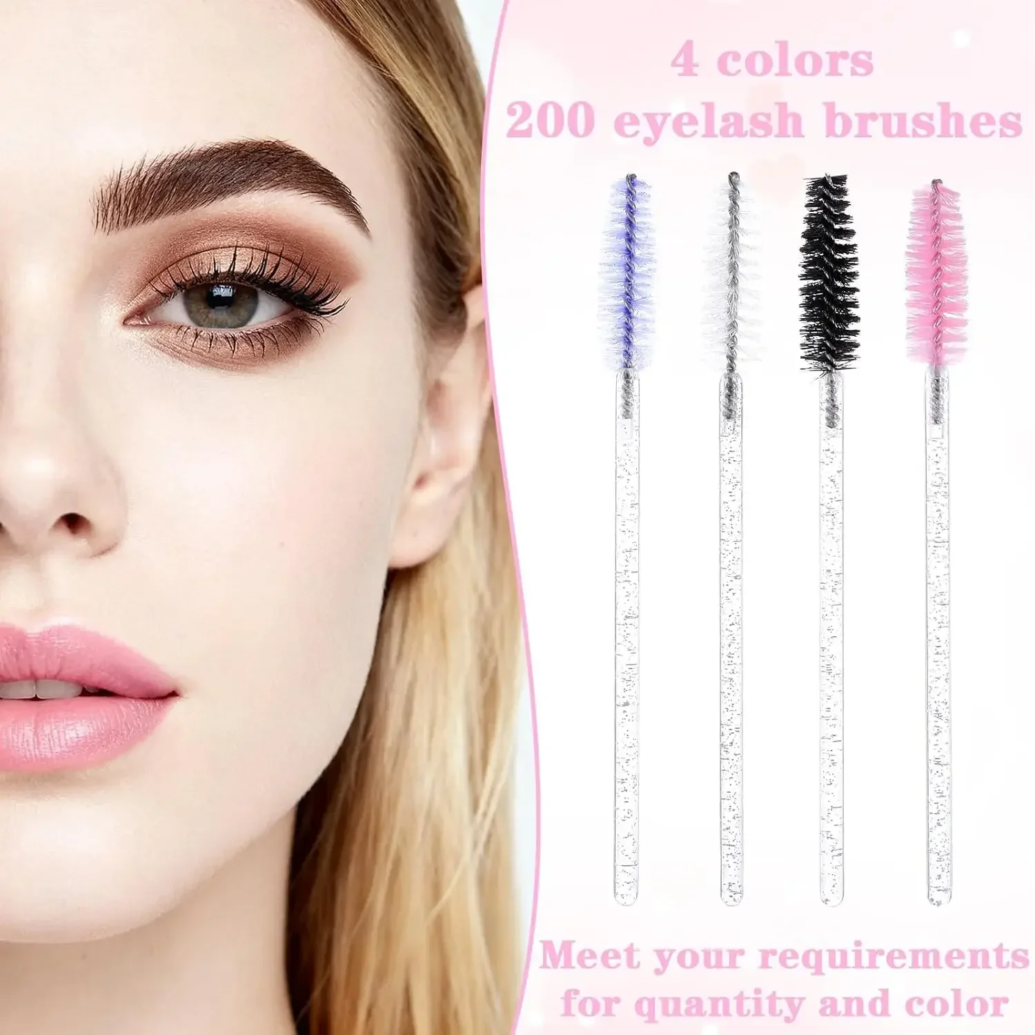 50 قطعة من فرش الرموش الكريستالية - عصا نباتية للاستعمال مرة واحدة للماسكارا والملحقات، لا تسبب الحساسية (الصالون والمنزل) #4