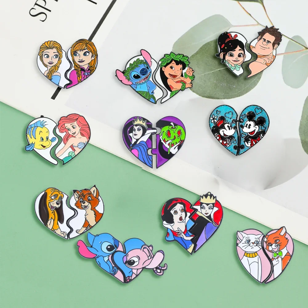 19 قطعة بروش أنيمي رائعة ميكي حورية البحر الأميرة غرزة المينا دبوس ظهره الملابس والمجوهرات شارة معدنية الديكور هدية