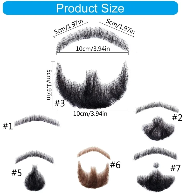 False Mustache False Beards Artificial Beard Realistic Costume Beard Halloween Party Accessories for Christmas Party