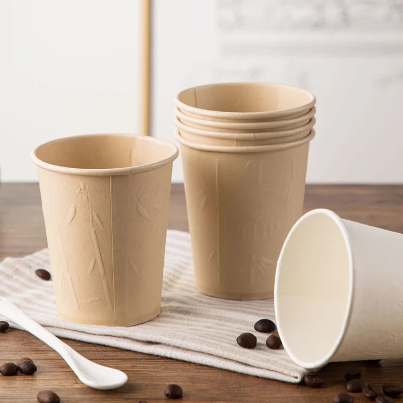 

40 шт./упак., высококачественные бытовые бумажные стаканчики из бамбукового волокна, одноразовая кофейная чашка, чайная чашка, товары для вечеринок