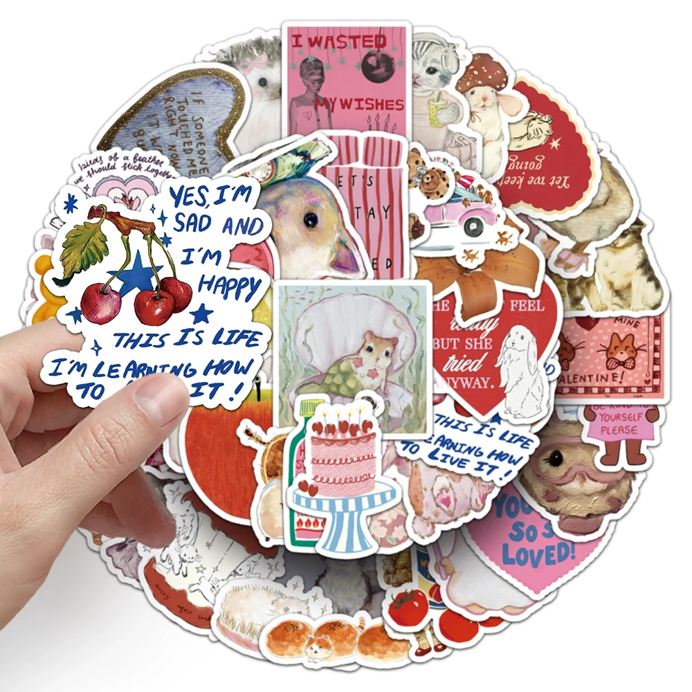 10/30/50pcs Cartoon Vintage Animals Pattern Stickers Creative Graffiti Sticker Laptop Suitcase Phone Waterproof Decals Wholesale