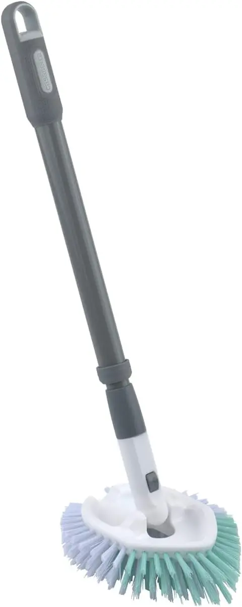 

Extendable Bathroom Cleaning Brush with Dual Bristles, Non-Slip Grip for Tiles and Tubs