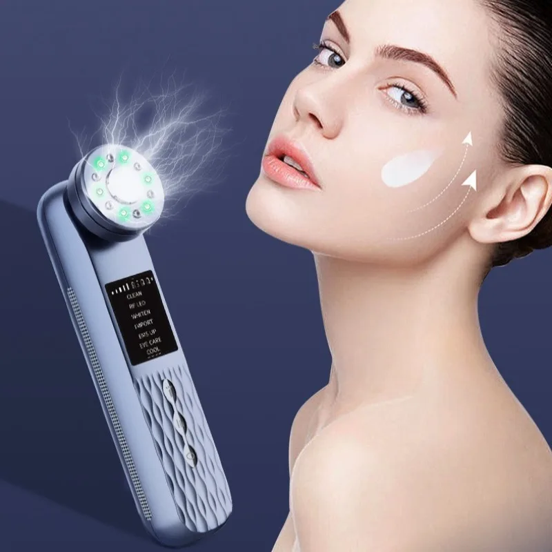 Microcurrent Face Massager Portable Cryotherapy Machine Ultrasound Skin Beauty Equipment Facial Cleaning Vibrating Massager