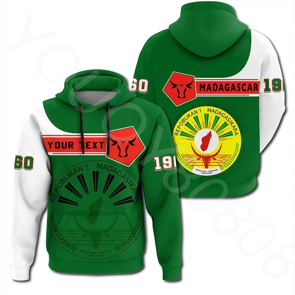 

(Customized) African Region Country Mens Hoodie Sweatshirt Fashion Print - Madagascar Zipper Hoodie Pentagon Style