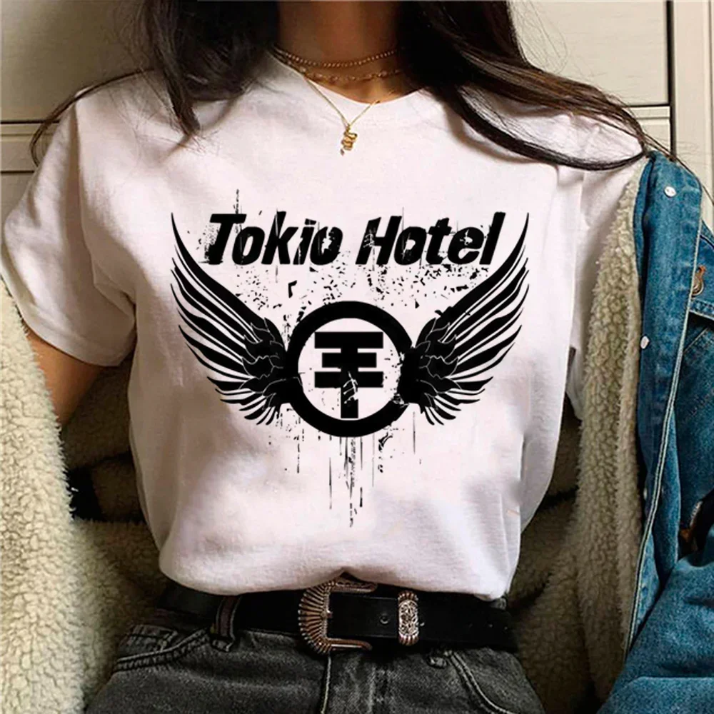 Tokio Hotel top kobiety anime harajuku śmieszna koszulka damska anime y2k odzież designerska