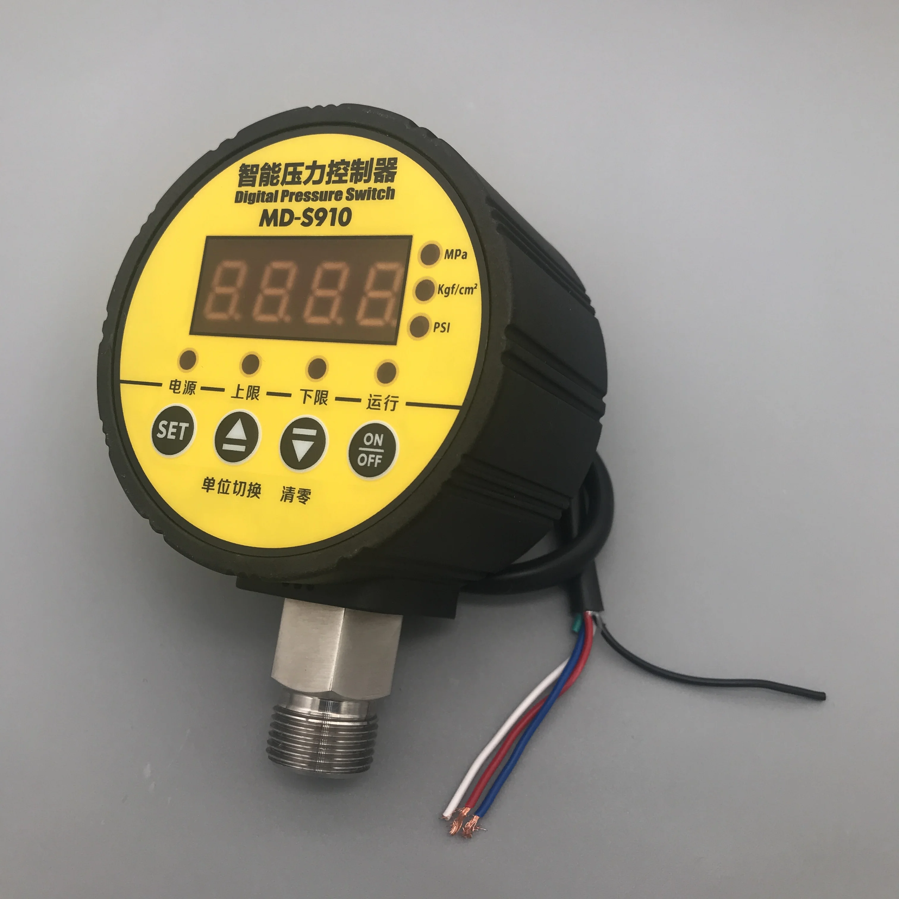 

MD-S910 digital pressure controller digital pressure gauge pump air compressor range: 0~1.6MPA G1/2 DC24V AC220V