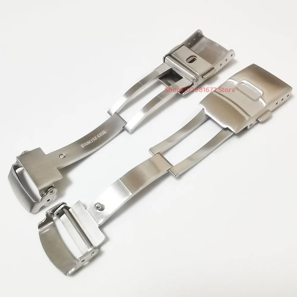 Acciaio inossidabile 316L argento 18mm 20mm 22mm 24mm fibbia per orologio chiusura pieghevole adatta per orologio subacqueo SKX
