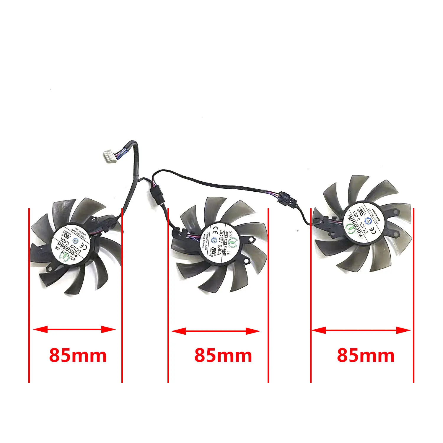 3 FAN New 4PIN 75MM FY08015M12LPA DC 12V 0.4A RTX2060 GPU fan suitable for GALAXY GeForce RTX2060 universal MAX OC graphics card