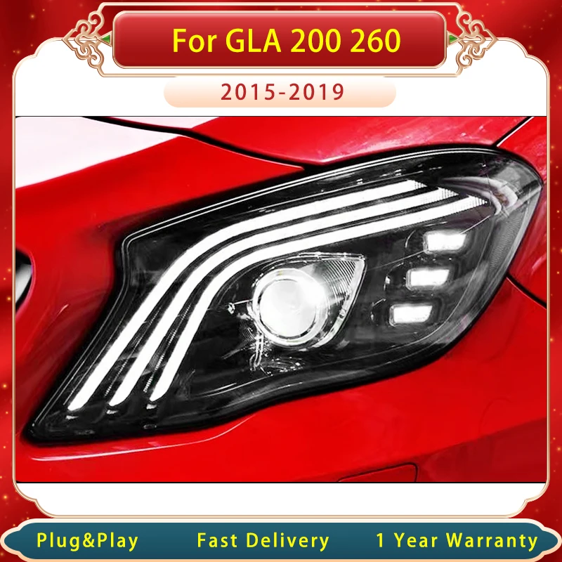 Car Headlight  For Benz GLA X156 180 200 250 45 2015-2019 Upgrade To Maybach Style With Blue Starter Head Lamp Accembly