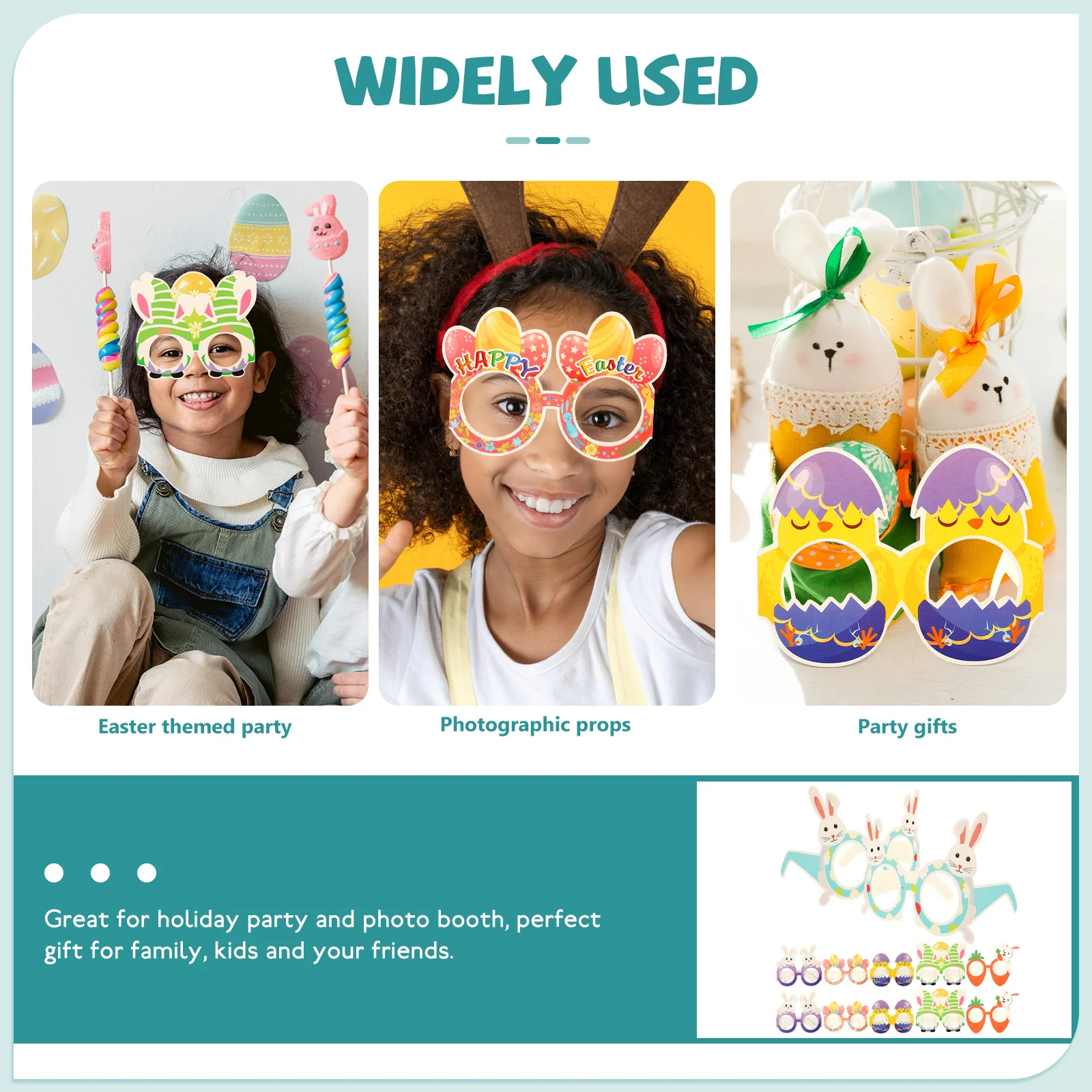 12 Pcs Decorations Easter Glasses Funny Party Ear Creative Eyeglasses for s Child