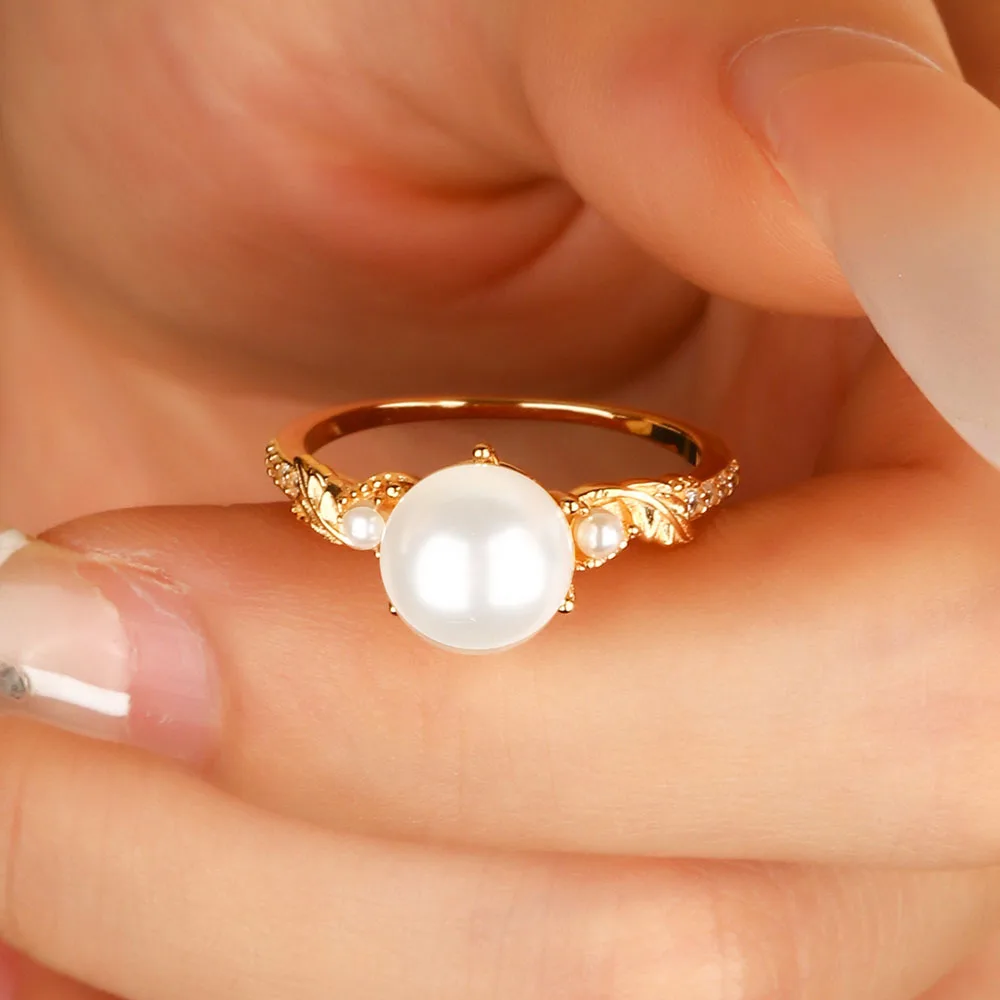 

Элегантное кольцо из стерлингового серебра 925 пробы с инкрустацией жемчугом и бриллиантом, милое сердце, уникальные женские модные украшения