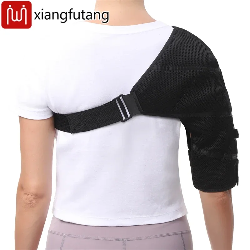 التدفئة الكتف دعم هدفين الكتف مُدلك بالاهتزاز 3-مستويات الموقت وتعديل درجة الحرارة وسادة الكتف ساخنة