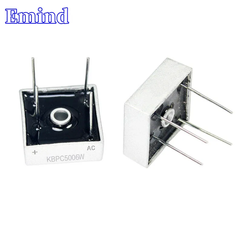 3/10/20/50/100Pcs KBPC5006W Bridge Rectifier DIP-4 Square Bridge 50A/600V GBU Footprint Bridge Stack Cutable Feet