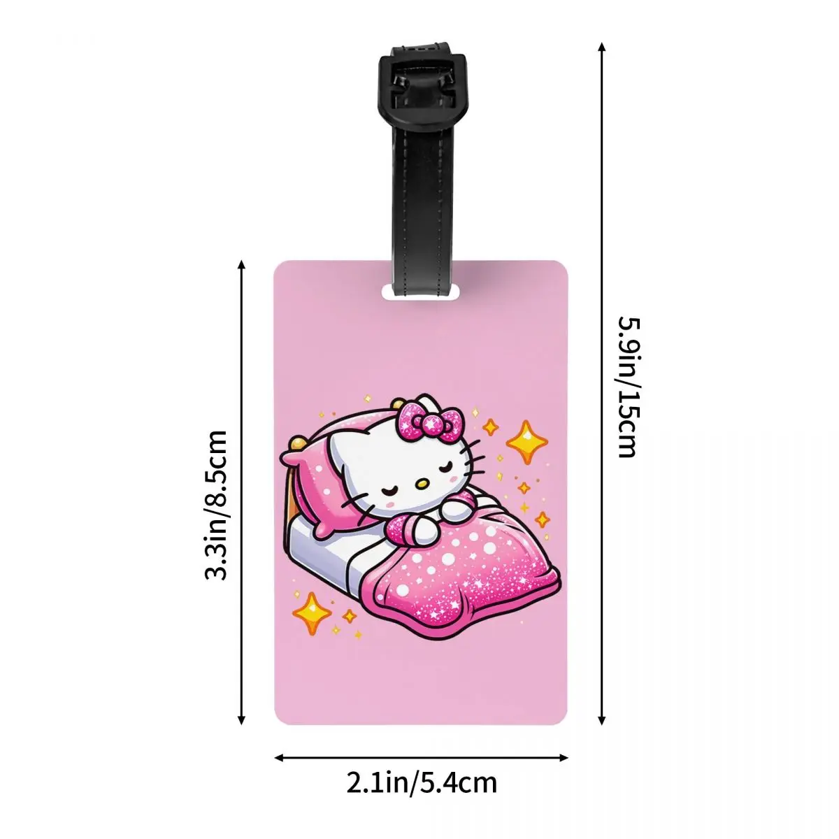 ที่กําหนดเองน่ารักการ์ตูนแมว Hello Kitty แท็กกระเป๋าเดินทางที่มีนามบัตรความเป็นส่วนตัวปกป้าย ID สําหรับกระเป๋าเดินทางกระเป๋าเดินทาง