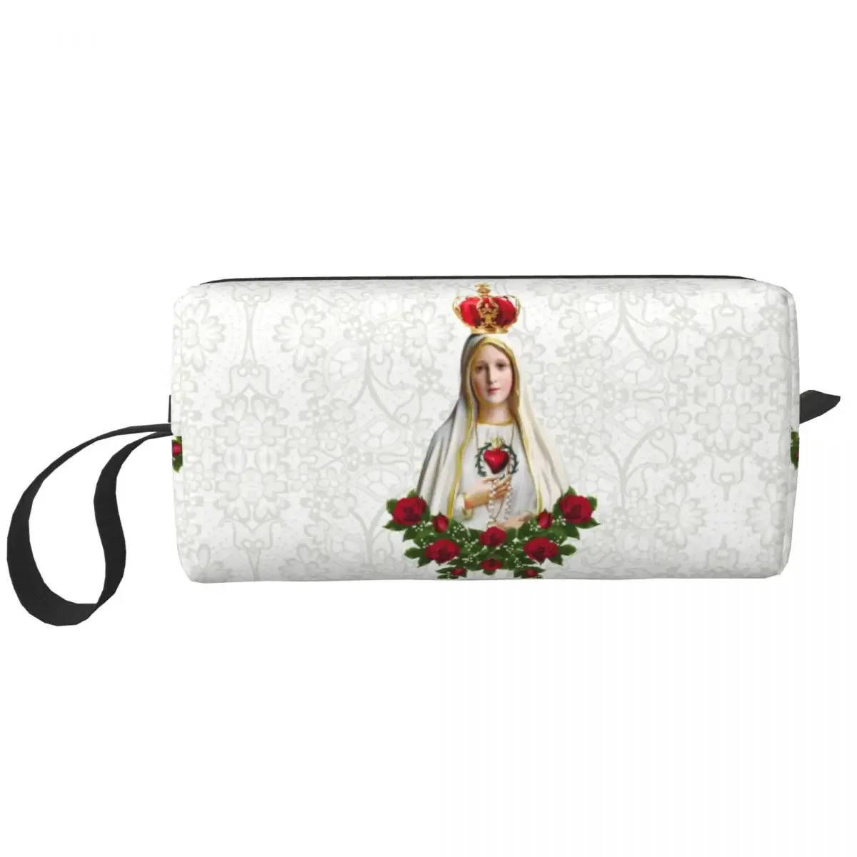 Custom Of Fatima Virgin Mary Travel Cosmetic Bag for Portugal Rosary Catholic Makeup Toiletry Ladies Beauty Storage Dopp Kit