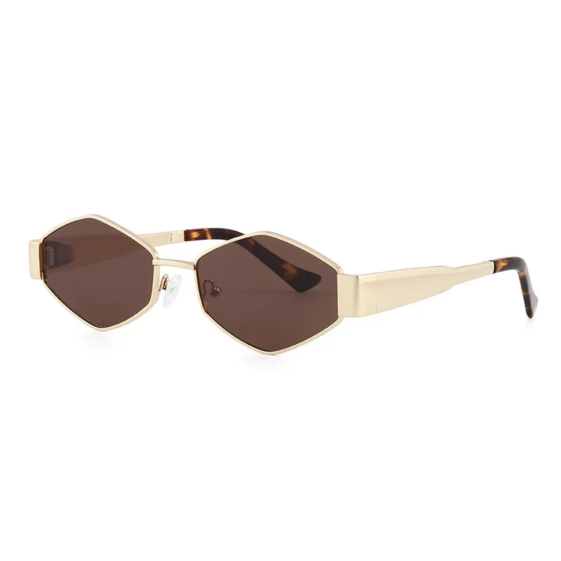 2024 Star-style Retro Diamond-shaped Metal Sunglasses Luxury Brand Elegant Designer Sun Protection and UV Protection Sunglasses