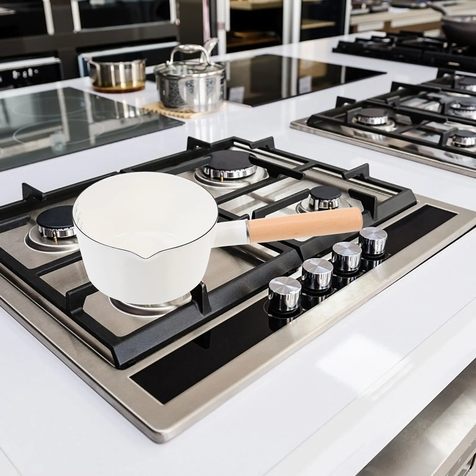 

Enamel Milk Pot Small Round Saucepan Portable Lightweight Easy Clean Cookware Instant Noodle Coffee Hot Milk Food Storage