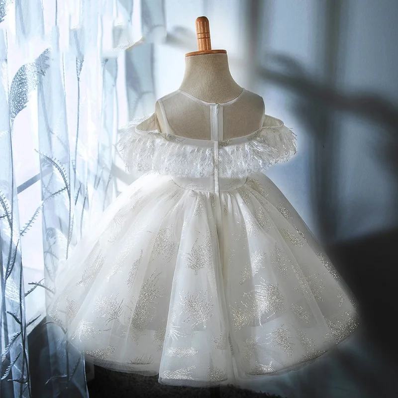 Baby Girl Princess Lace Fly Sleeve Tutu Dress Infant Toddler Teen Vintage Vestido Party Pageant Birthday Baby Clothes 1-14Y