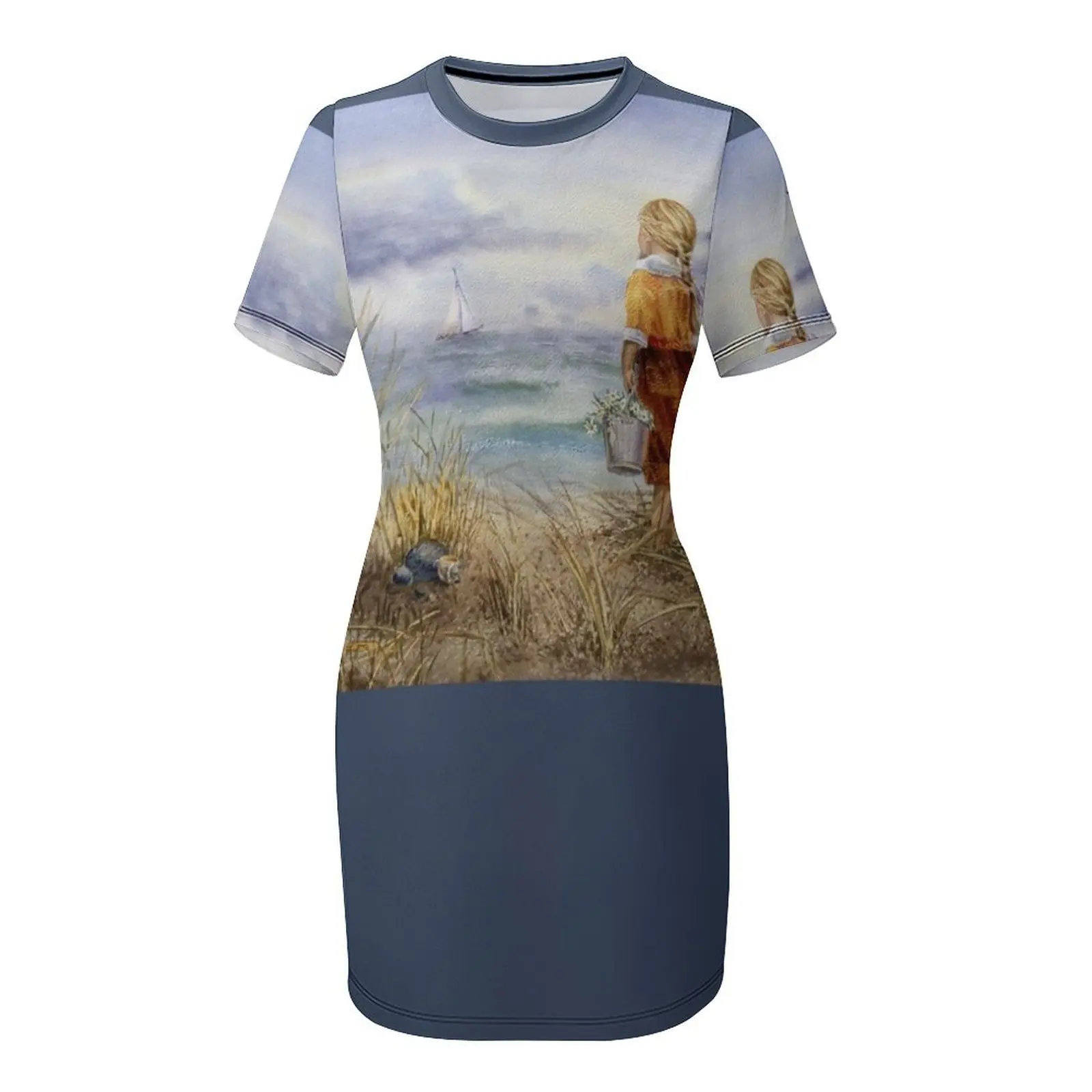 소녀와 바다 반팔 드레스 칵테일 드레스 댄스 파티 드레스 럭셔리 이브닝 드레스 2025 여성용 생일 드레스 드레스