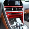 リアルカーボンファイバー製センターコントロールCDパネルフレームカバートリムステッカー BMW 8シリーズ G14 G15 G16 2019-2023 左ハンドル車用アクセサリー 5