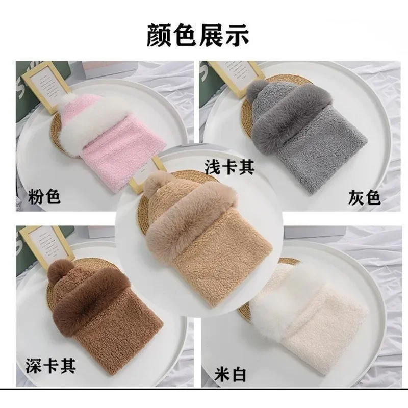 Windproof Neck Protective Warm Thickened Scarf Lovely Ear-Protection Hats Double Layer Ear Protection Riding Cold Hat