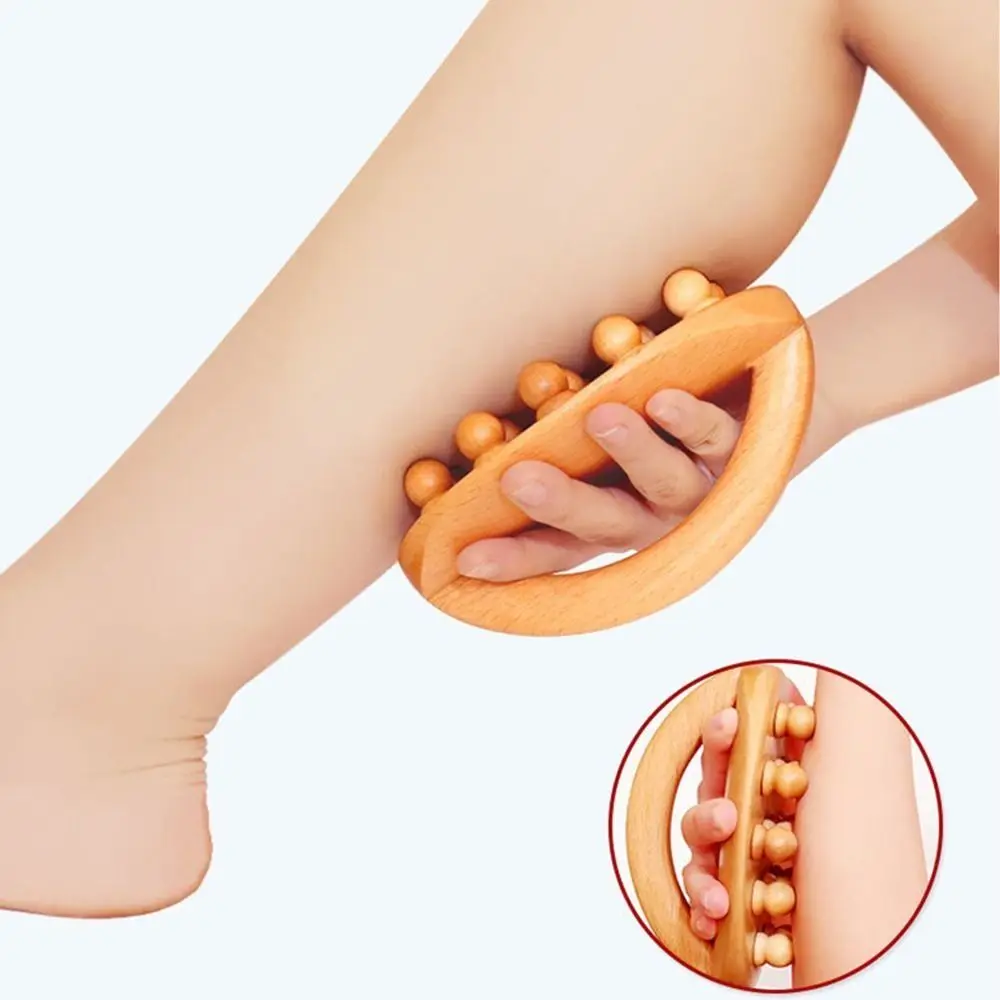 

14 Beads Gua Sha Massage Brush Eliminate Local Fat Anti Cellulite Massage Tool Slim Down Portable Wooden Mushroom Massager