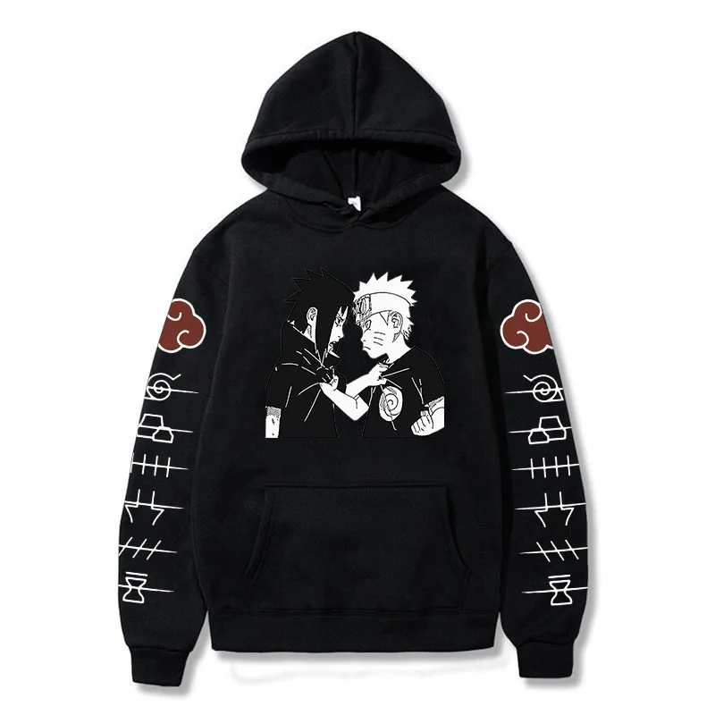 Naruto Graffiti Print Fall and Winter Hoodie Loose Comfortable Unisex Tops Harajuku Sweatshirt Y2k Clothes