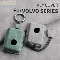 for Volvo S60 S90 XC40 XC60 XC90 V60 V90 T6 T8 Auto Key Shell Protection Accessaries 3 Button Leather Car Key Case Cover