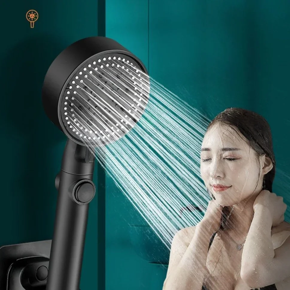 

5 Modes Shower Head ABS Water Saving High Pressure Spray Nozzle One-key Stop Water Massage Eco Showerhead Bathroom Accessories