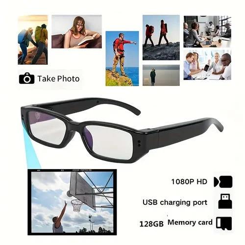 Imagen 1 del producto Mini gafas portátiles HD de 1080P con cámara grabadora de vídeo gafas portátiles cámara para deportes al aire libre DV DVR videocámara de vigilancia