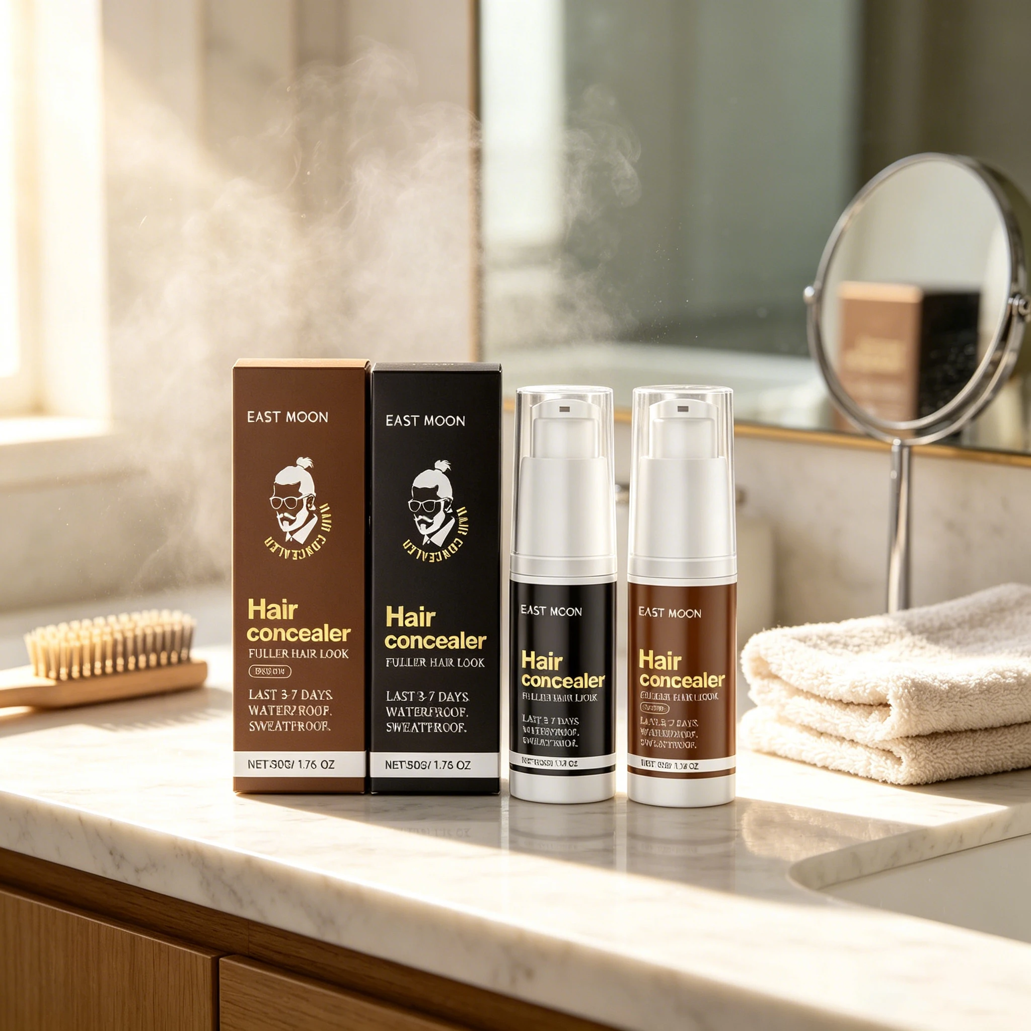 Hair Concealer Cover Hair Seam Hairline Shadow Filling Increase Hair Volume Waterproof Sweat-Proof Nature Black Brown Concealer