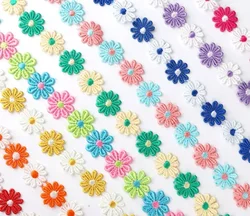 2Yard 25mm Colorful Daisy Flower Lace Trim Fabric Embroidered Ribbon DIY Crafts Decorations Sewing Patchwork Material Supplies
