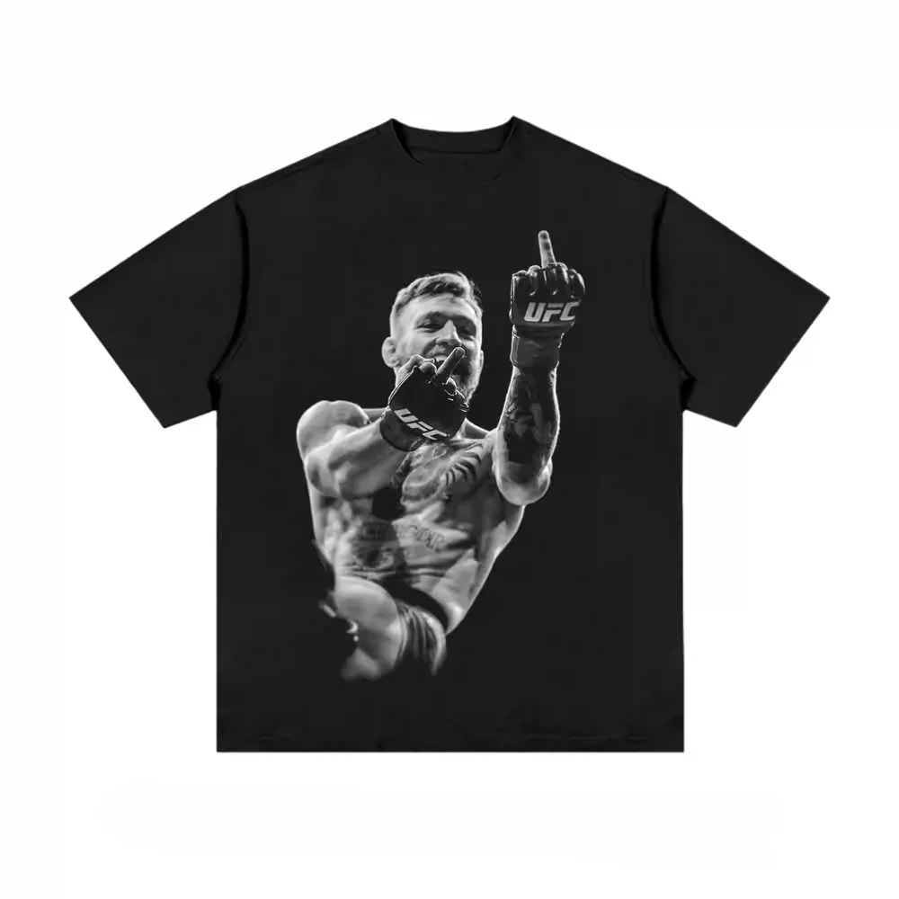 2026 Conor McGregor Gesture Print T-Shirt Men Harajuku Y2K Oversized Cotton Streetwear Urban Vintage Loose Fit Casual Top