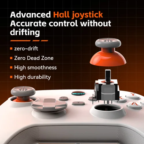 Imagen 2 del producto Controlador de juego inalámbrico G6 para Switch/PC/iOS/Android, mando de doble efecto Hall con doble vibración y giroscopio de 6 ejes, regalos de navidad