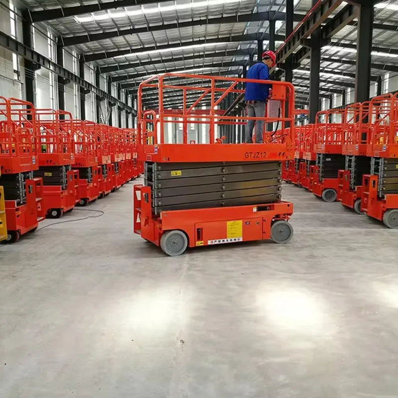 Customized YG-GZ0406 Self-propelled Mobile Electric Steel Scissor Lift 12m-22m Capacity 80-1000kg 3-5m/min Personnel Lift