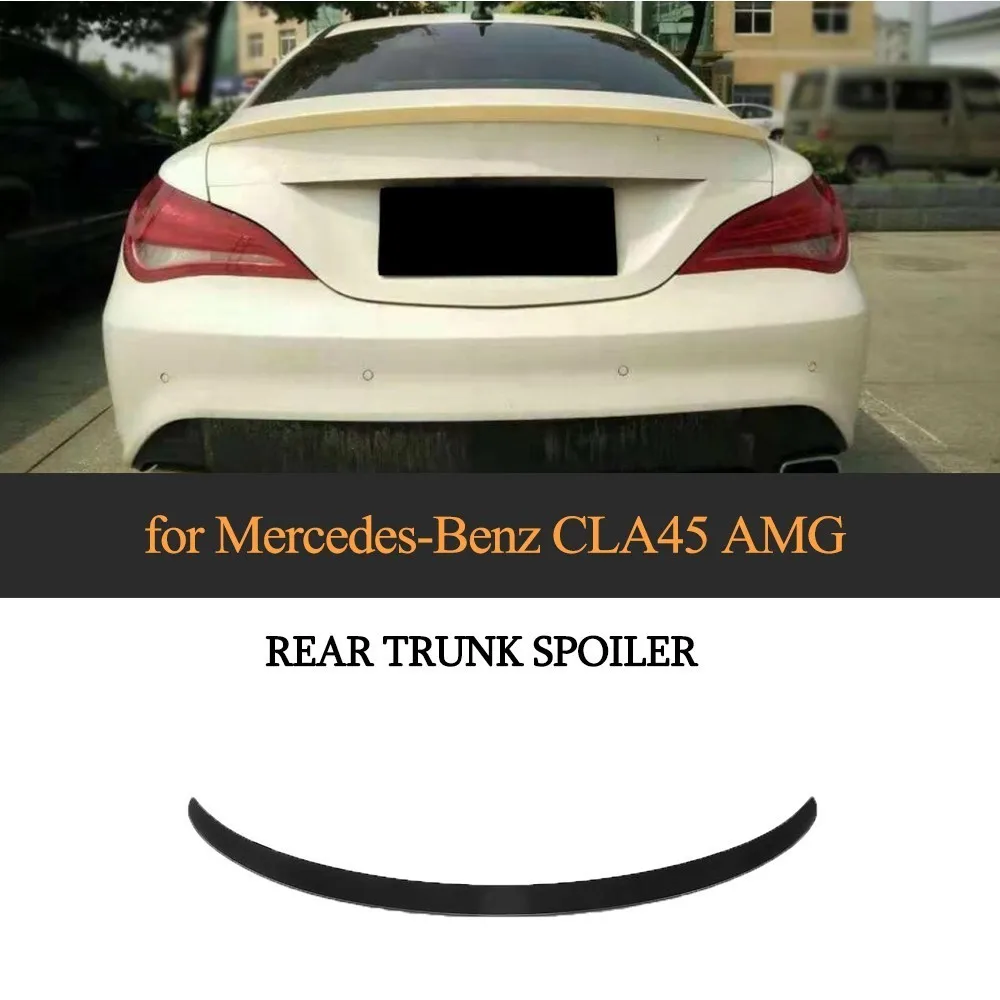 For Mercedes Benz W117 CLA45 AMG Rear Spoiler Trunk Wing Boot Lip 4 Door Sedan 2014-2018 ABS Back Primer