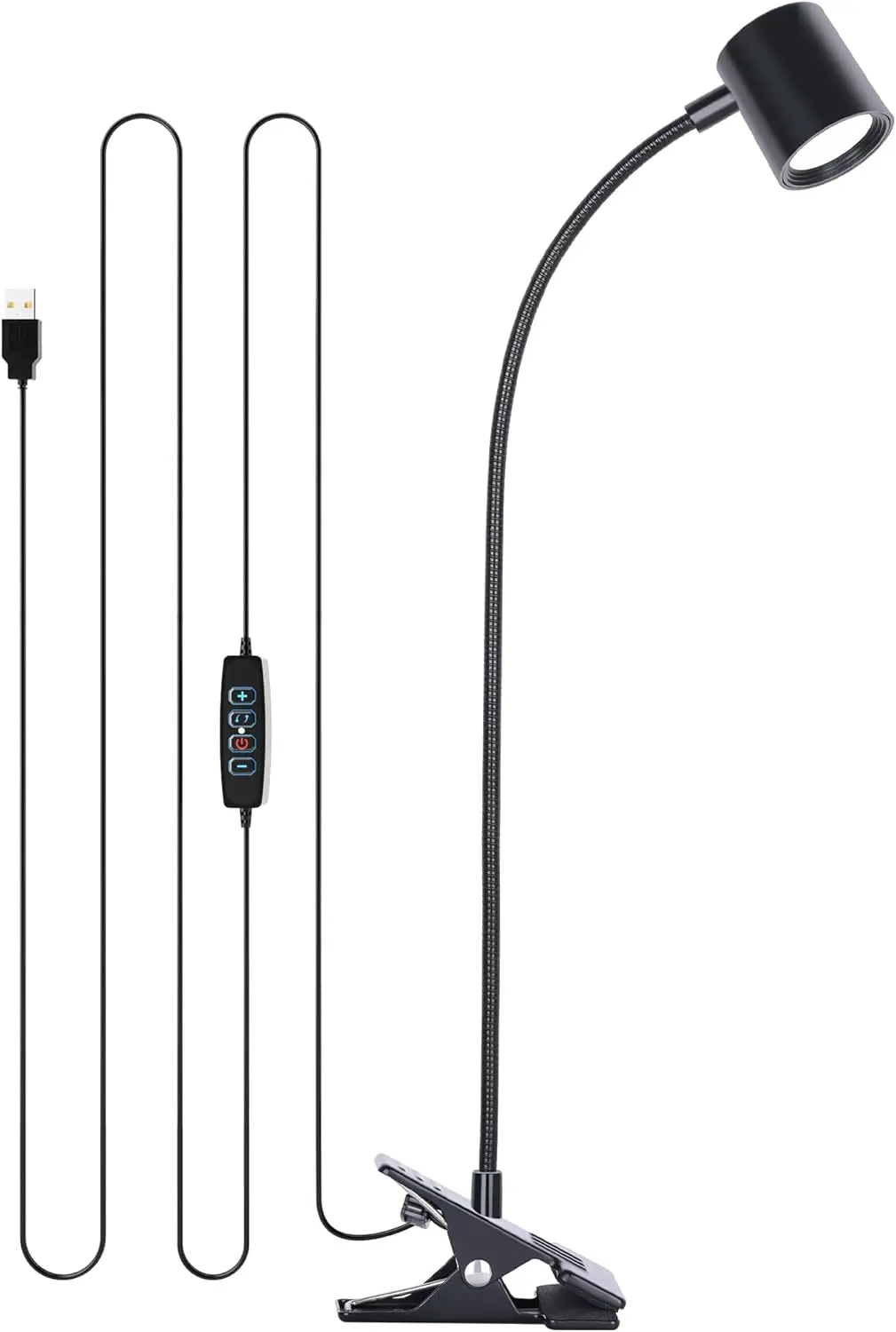 

Настольная лампа с USB-подключением, 3 режима цвета, 10 уровней яркости, 360 градусов ° Штатив-гусиная шея для чтения в постели или в офисе