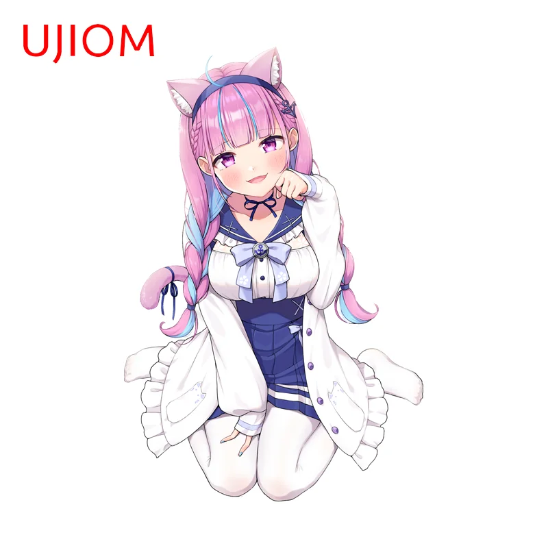 UJIOM Minato Aqua Pink-haired Cat Girl Wall Sticker Acting Cute Gentle Hololive Girl Decal Suitable For Air Conditioner Decor