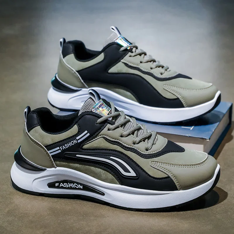 

quality mens Shoes Mens Waterproof Leather Casual Sneakers Anti-Slip Running Shoes Sports Lightweight Comfortable Training Shoes